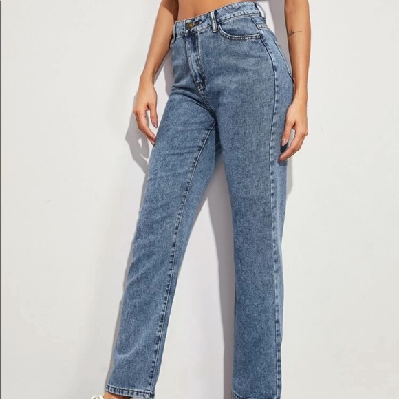 SHEIN Denim - High Rise Mom Jeans